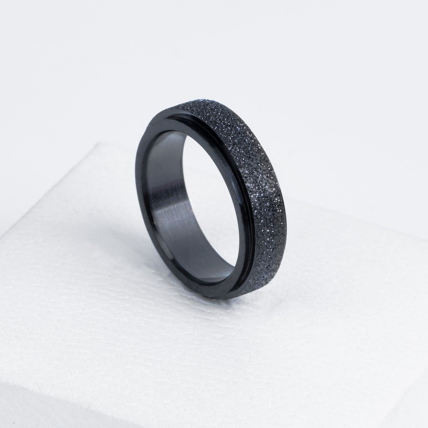 Sparkly Black Anxiety Ring