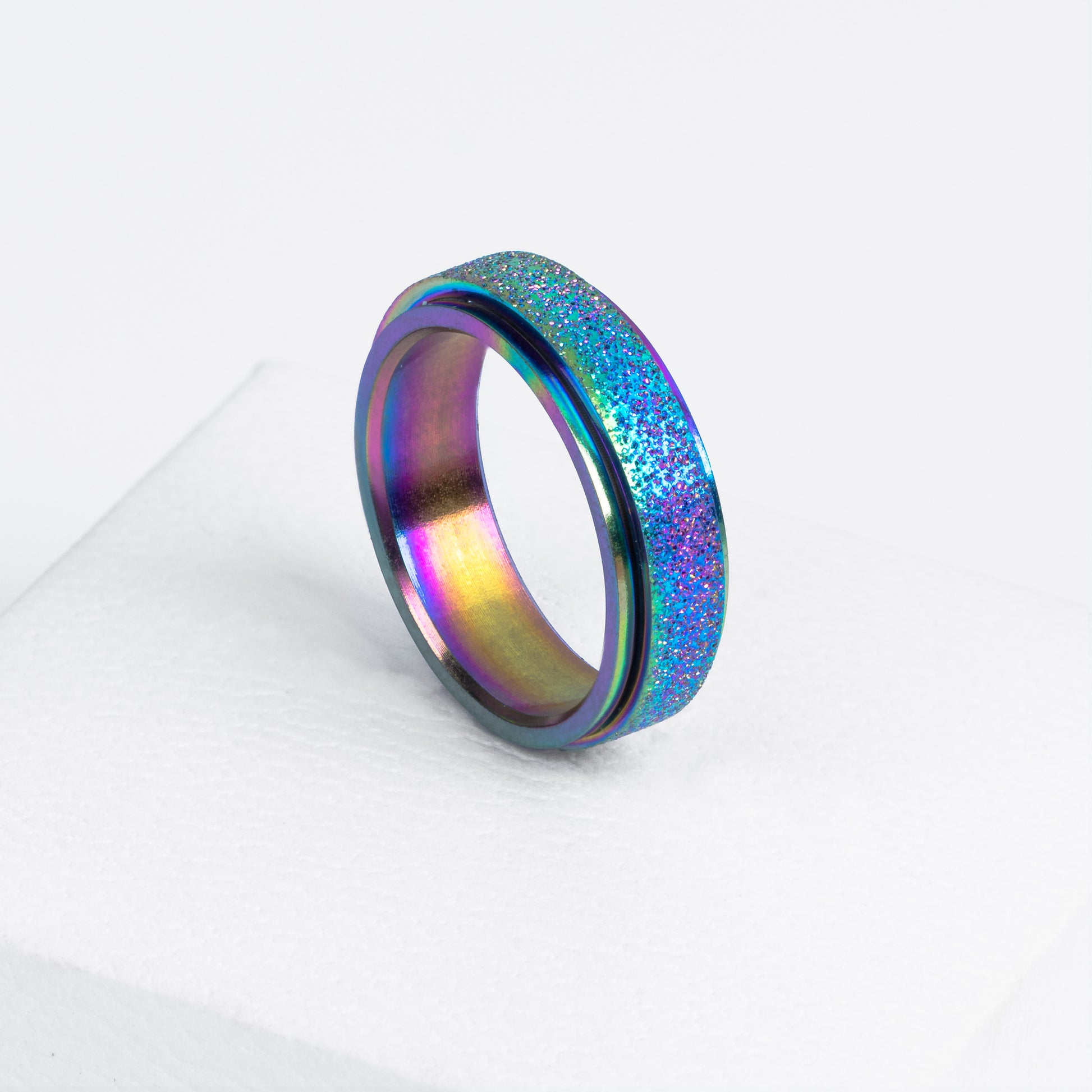 Sparkly Rainbow Anxiety Ring