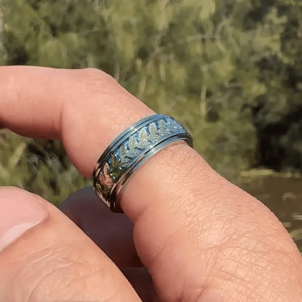 Anxiety Rings Gold Leaf Spinning Anxiety Ring Spinning Gif