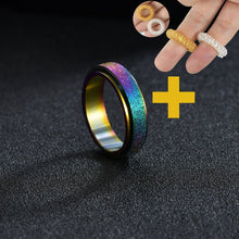 Load image into Gallery viewer, Anxiety Rings Australia Rainbow Spinner Ring and Silver and Rose Gold Sensory Rings Bundle
